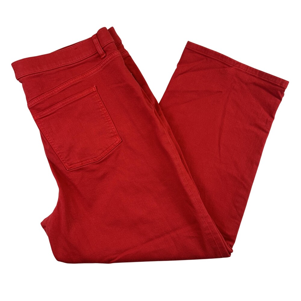 Spanx Jeans Womens 1X Red 90s Authentic High Rise Straight Stretch Denim Pants